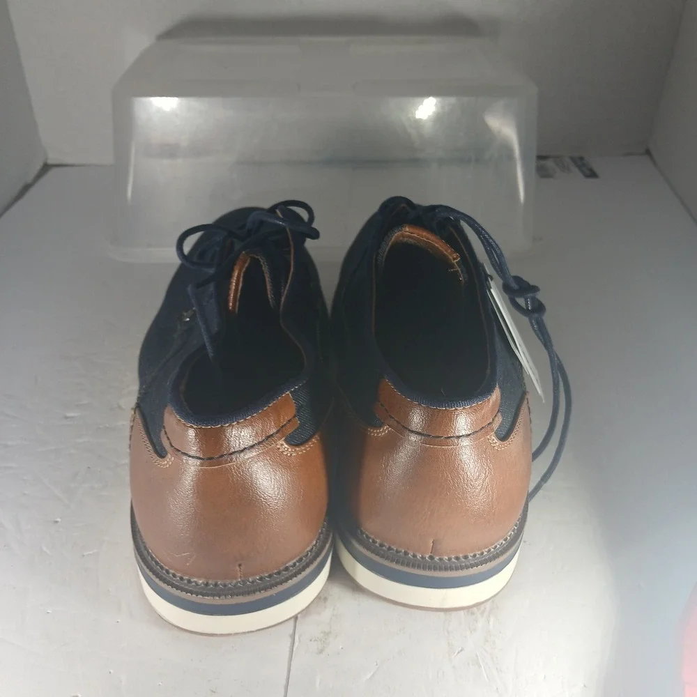 Sonoma Deonnavey Oxford Shoes 10 Navy Blue Brown Ortholite Casual Dress Sneaker